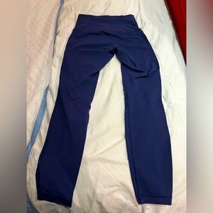 Bright navy colored Lululemon cropped leggings